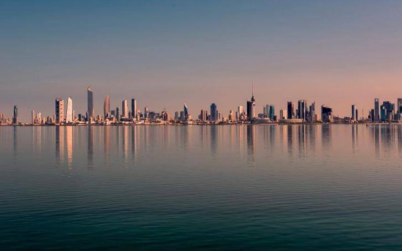 Kuwait City skyline across the sea